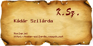Kádár Szilárda névjegykártya